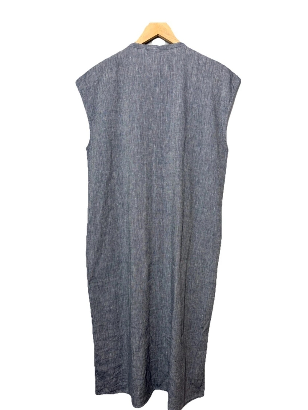 Eileen Fisher Sleeveless Button-Front Midi Dress in Denim Blue - Picture 2 of 8